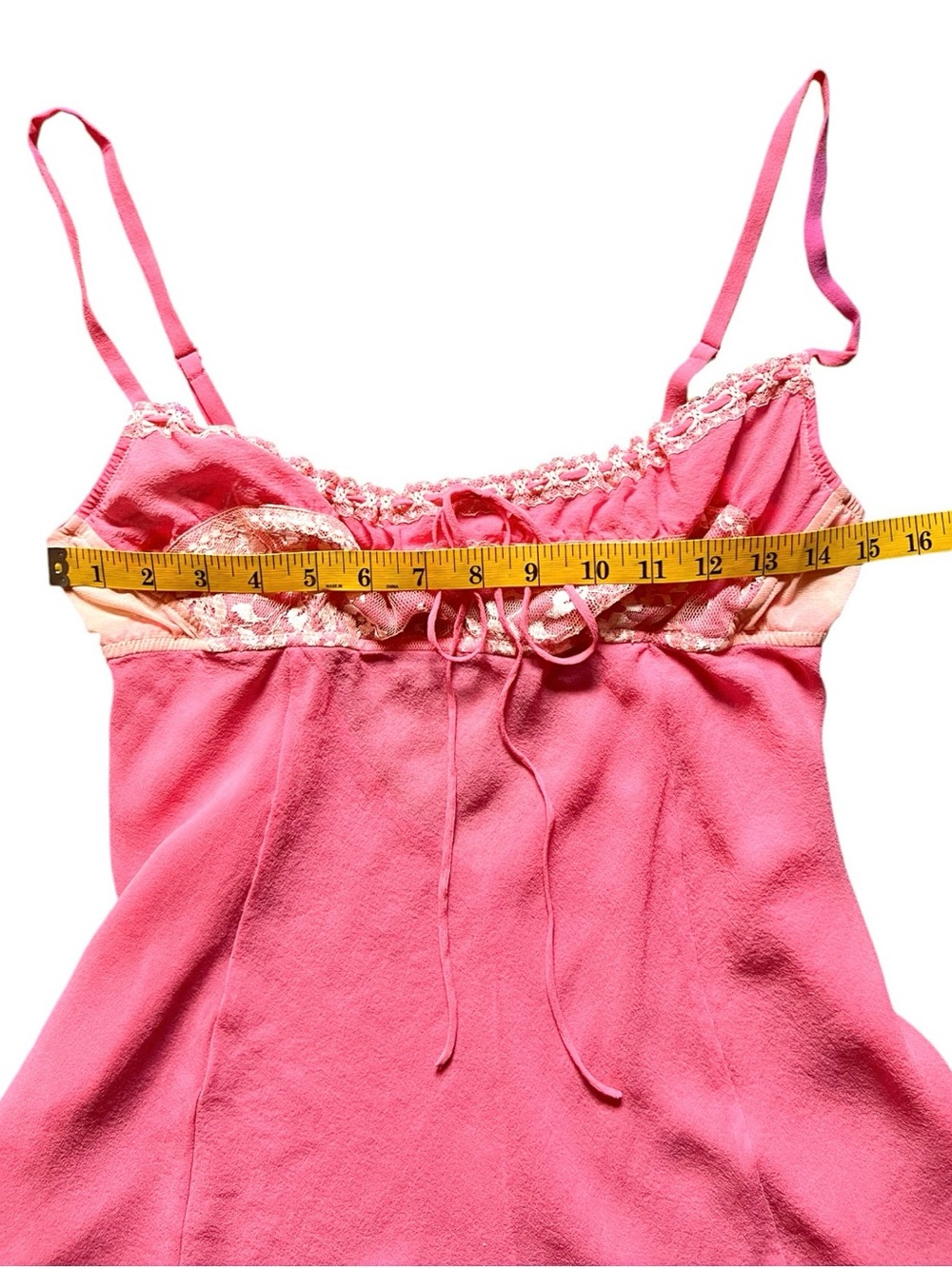 Y2k Vintage Victoria's Secret Pink Lemonade Silk Milkmaid Babydoll Size M - Picture 12 of 15